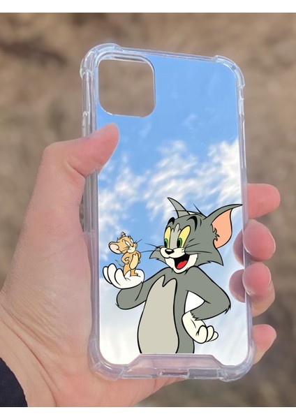 Apple iPhone 11 Uyumlu Aynalı Tom ve Jerry Desenli Darbe Kamera Korumalı Silikon Telefon Kılıfı fiyatları