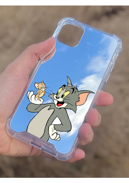 Apple iPhone 11 Uyumlu Aynalı Tom ve Jerry Desenli Darbe Kamera Korumalı Silikon Telefon Kılıfı modelleri