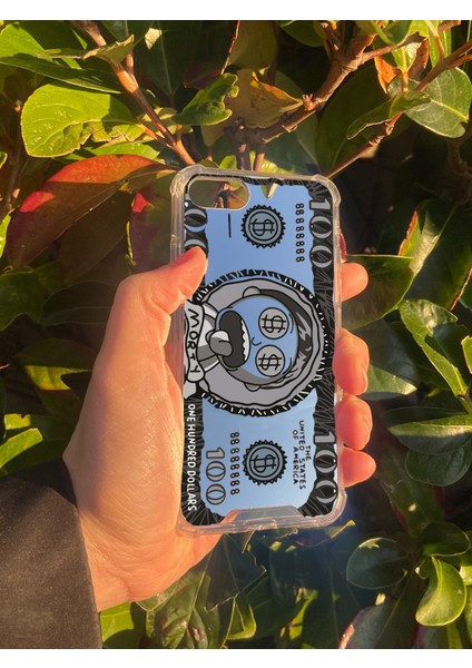 Apple iPhone Se 2020 Uyumlu Aynalı Dolar Desenli Darbe Kamera Korumalı Silikon Telefon Kılıfı