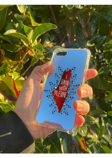 Apple iPhone Se Uyumlu Aynalı Palestine Desenli Darbe Kamera Korumalı Silikon Telefon Kılıfı fiyatları
