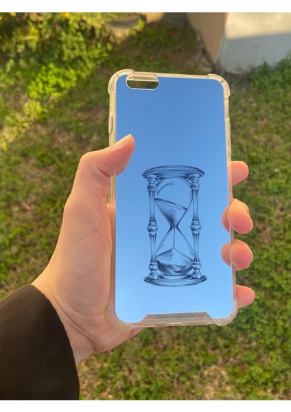 Apple iPhone 6s Plus Uyumlu Aynalı Kum Saati Desenli Darbe Kamera Korumalı Silikon Telefon Kılıfı