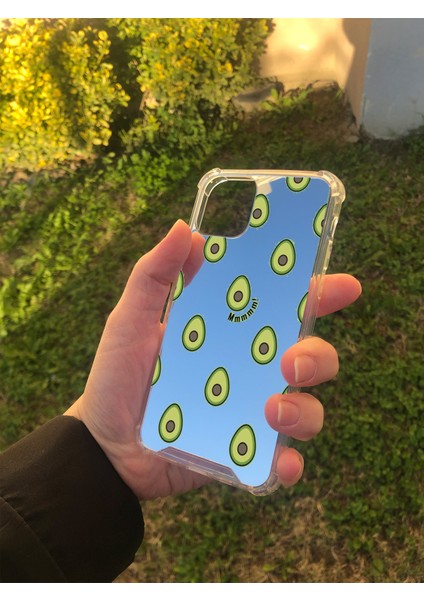 Apple iPhone 11 Pro Uyumlu Aynalı Avakado Desenli Darbe Kamera Korumalı Silikon Telefon Kılıfı fiyatları