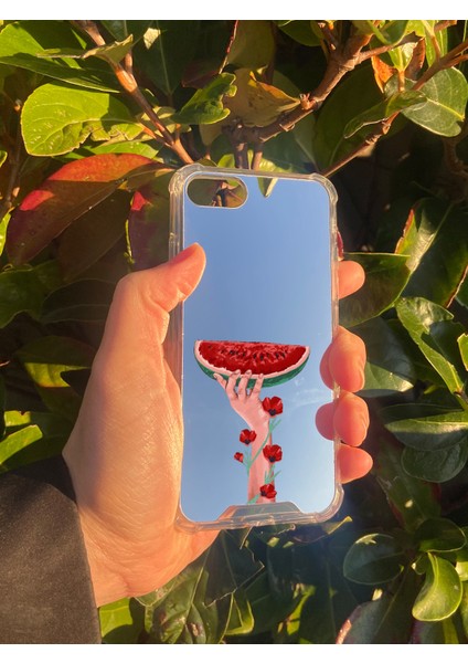 Apple iPhone Se 2022 Uyumlu Aynalı Filistin Desenli Darbe Kamera Korumalı Silikon Telefon Kılıfı