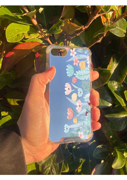 Apple iPhone 8 Uyumlu Aynalı Renkli Desenli Darbe Kamera Korumalı Silikon Telefon Kılıfı