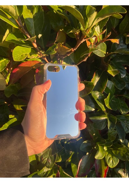 Apple iPhone Se Uyumlu Aynalı Düz Desenli Darbe Kamera Korumalı Silikon Telefon Kılıfı