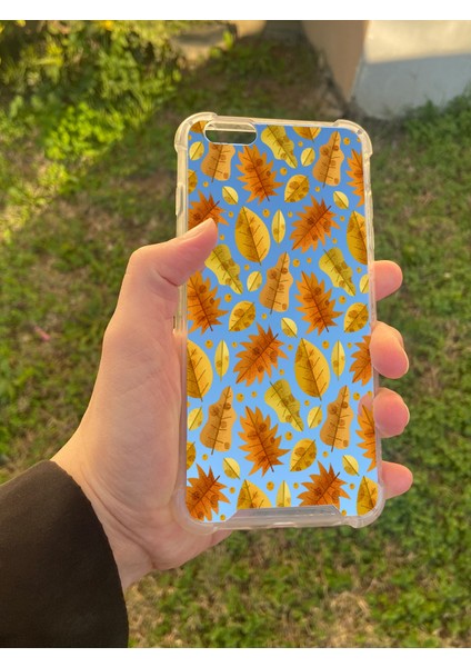 Apple iPhone 6s Plus Uyumlu Aynalı Kahverengi Desenli Darbe Kamera Korumalı Silikon Telefon Kılıfı