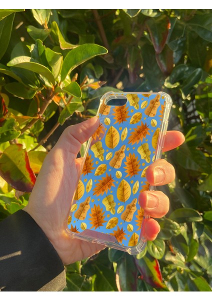 Apple iPhone 8 Uyumlu Aynalı Sonbahar Desenli Darbe Kamera Korumalı Silikon Telefon Kılıfı fiyatları