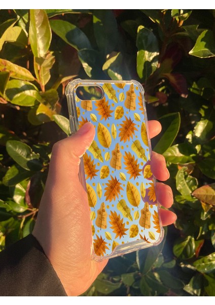 Apple iPhone 8 Uyumlu Aynalı Sonbahar Desenli Darbe Kamera Korumalı Silikon Telefon Kılıfı modelleri