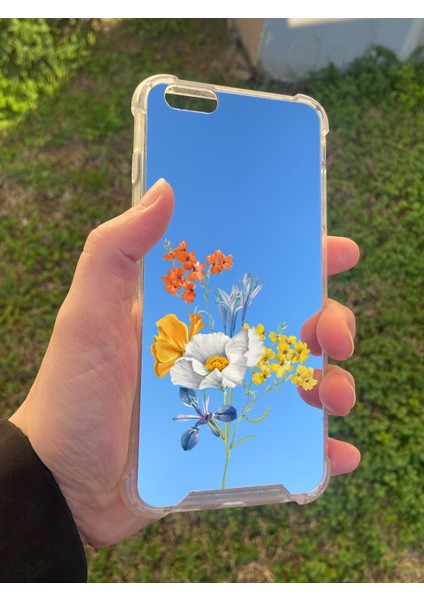Apple iPhone 6s Plus Uyumlu Aynalı Sarı Beyaz Desenli Darbe Kamera Korumalı Silikon Telefon Kılıfı modelleri
