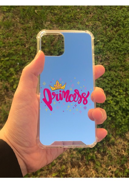 Apple iPhone 11 Pro Uyumlu Aynalı Prenses Desenli Darbe Kamera Korumalı Silikon Telefon Kılıfı