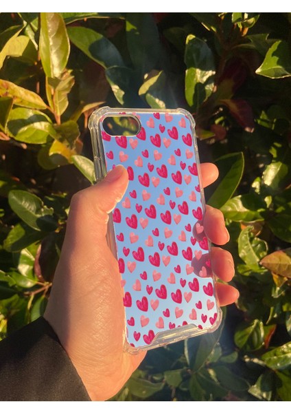 Apple iPhone Se 2020 Uyumlu Aynalı Kalp Desenli Darbe Kamera Korumalı Silikon Telefon Kılıfı modelleri