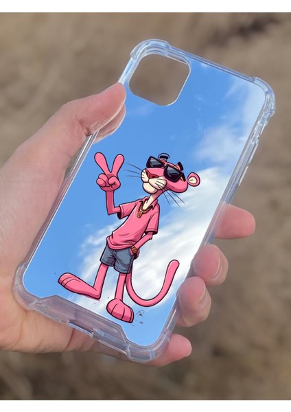 Apple iPhone 11 Uyumlu Aynalı Pembe Panter Desenli Darbe Kamera Korumalı Silikon Telefon Kılıfı modelleri