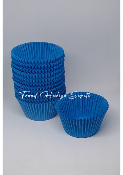 Takribi 200 Adet Büyük Boy Mavi Muffin Kalıbı, Cupcake, Kek Kalıbı, Cupcake Kağıdı, 50x40 mm