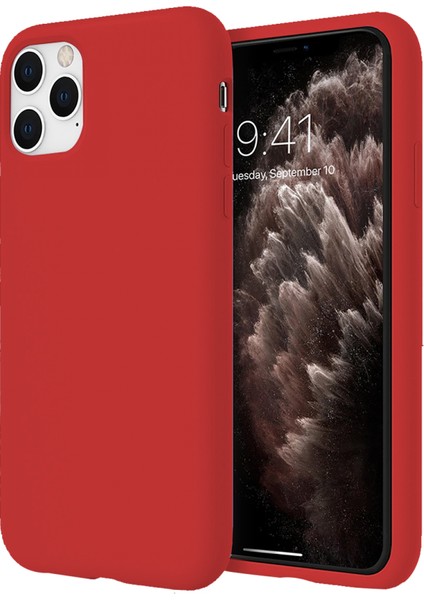Apple iPhone 11 Pro Max İnce Mat Silikon Kılıf Kırmızı