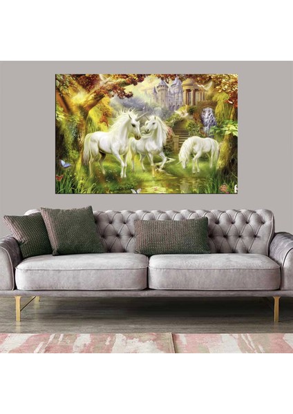 Dekoratif Baskı Unicorn Kanvas Tablo