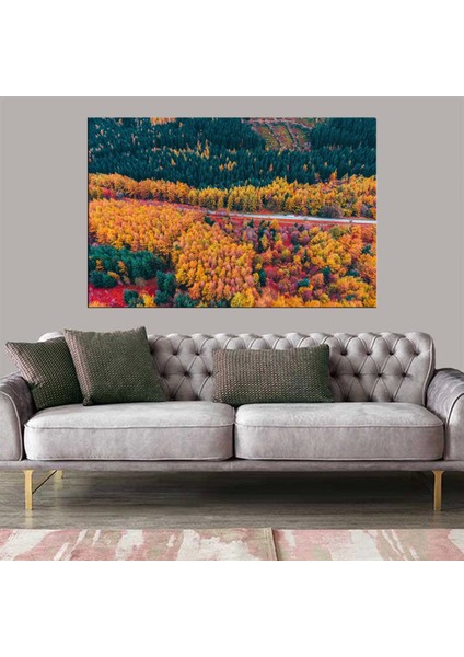 Dekoratif Baskı Sarı Orman Kanvas Tablo
