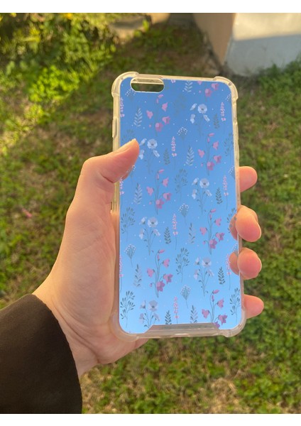 Apple iPhone 6s Plus Uyumlu Aynalı Mor Ötesi Desenli Darbe Kamera Korumalı Silikon Telefon Kılıfı