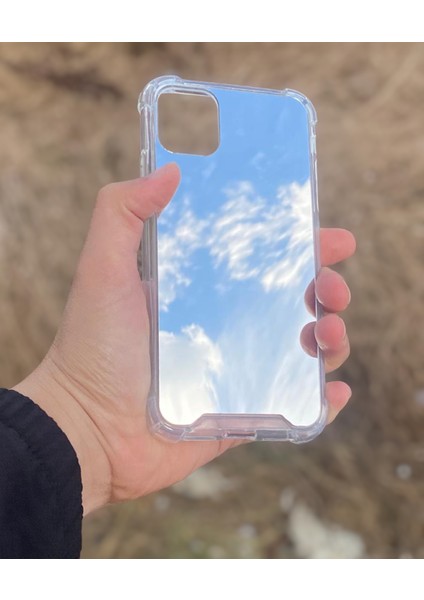 Apple iPhone 11 Uyumlu Aynalı Düz Desenli Darbe Kamera Korumalı Silikon Telefon Kılıfı fiyatları