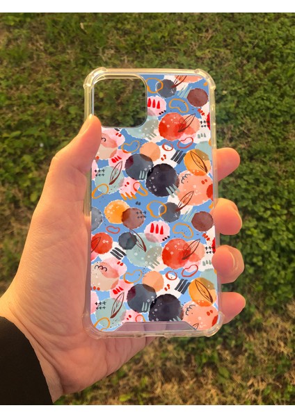 Apple iPhone 11 Pro Uyumlu Aynalı Daire Desenli Darbe Kamera Korumalı Silikon Telefon Kılıfı