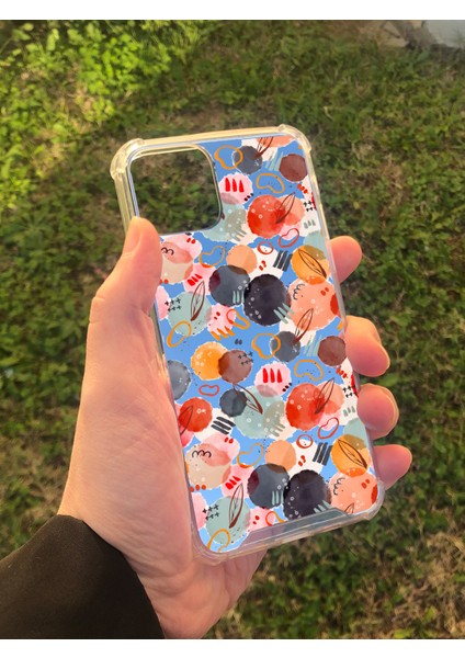 Apple iPhone 11 Pro Uyumlu Aynalı Daire Desenli Darbe Kamera Korumalı Silikon Telefon Kılıfı modelleri
