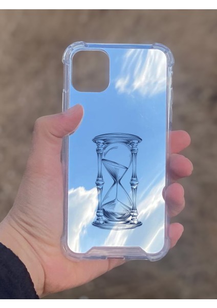 Apple iPhone 11 Uyumlu Aynalı Kum Saati Desenli Darbe Kamera Korumalı Silikon Telefon Kılıfı
