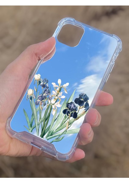 Apple iPhone 11 Uyumlu Aynalı Mavi Beyaz Desenli Darbe Kamera Korumalı Silikon Telefon Kılıfı modelleri