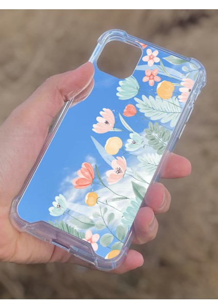 Apple iPhone 11 Uyumlu Aynalı Renkli Lale Desenli Darbe Kamera Korumalı Silikon Telefon Kılıfı modelleri