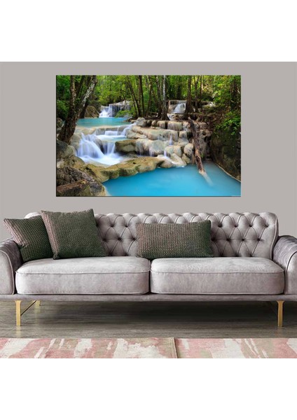 Dekoratif Baskı Taşlar ve Havuz Kanvas Tablo