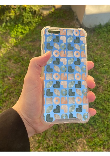 Apple iPhone 6 Plus Uyumlu Aynalı Geometrik Desenli Darbe Kamera Korumalı Silikon Telefon Kılıfı