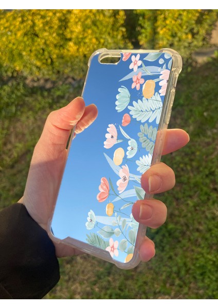 Apple iPhone 6s Plus Uyumlu Aynalı Renkli Lale Desenli Darbe Kamera Korumalı Silikon Telefon Kılıfı fiyatları