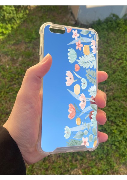 Apple iPhone 6s Plus Uyumlu Aynalı Renkli Lale Desenli Darbe Kamera Korumalı Silikon Telefon Kılıfı modelleri