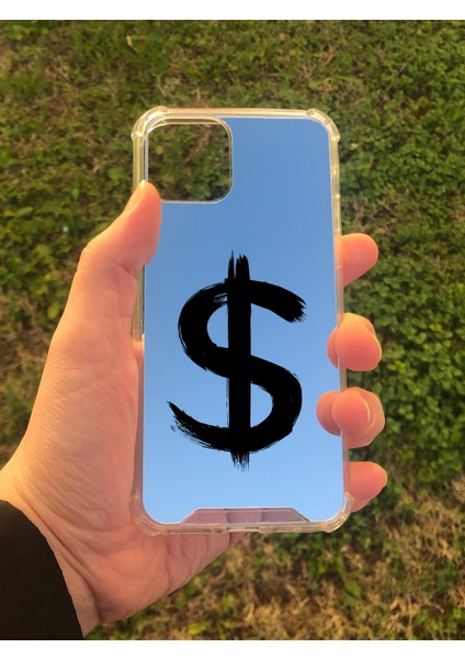 Apple iPhone 11 Pro Uyumlu Aynalı Dollars Desenli Darbe Kamera Korumalı Silikon Telefon Kılıfı