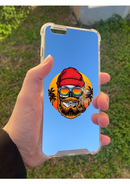Apple iPhone 6 Plus Uyumlu Aynalı Kuru Kafa Desenli Darbe Kamera Korumalı Silikon Telefon Kılıfı modelleri