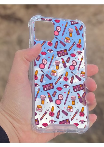 Apple iPhone 11 Uyumlu Aynalı Makyaj Desenli Darbe Kamera Korumalı Silikon Telefon Kılıfı fiyatları