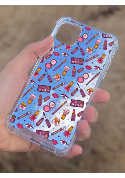 Apple iPhone 11 Uyumlu Aynalı Makyaj Desenli Darbe Kamera Korumalı Silikon Telefon Kılıfı modelleri