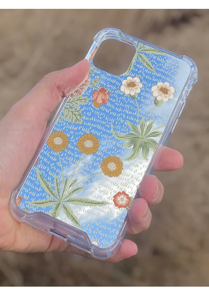 Apple iPhone 11 Uyumlu Aynalı Çiçek Desenli Darbe Kamera Korumalı Silikon Telefon Kılıfı modelleri