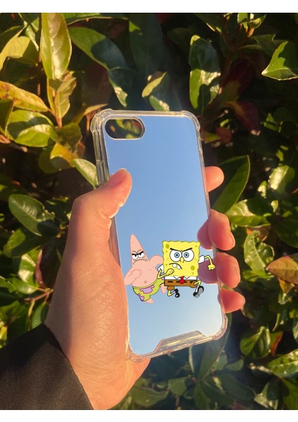 Apple iPhone Se 2022 Uyumlu Aynalı Sünger Bob Desenli Darbe Kamera Korumalı Silikon Telefon Kılıfı modelleri