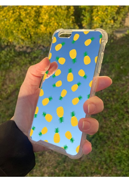 Apple iPhone 6s Plus Uyumlu Aynalı Ananas Desenli Darbe Kamera Korumalı Silikon Telefon Kılıfı fiyatları