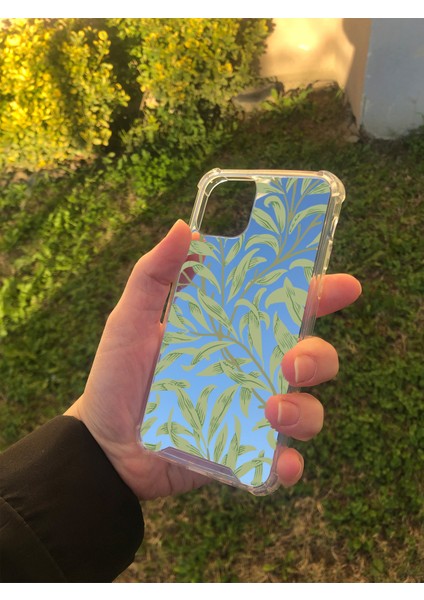 Apple iPhone 11 Pro Uyumlu Aynalı Yaprak Desenli Darbe Kamera Korumalı Silikon Telefon Kılıfı fiyatları