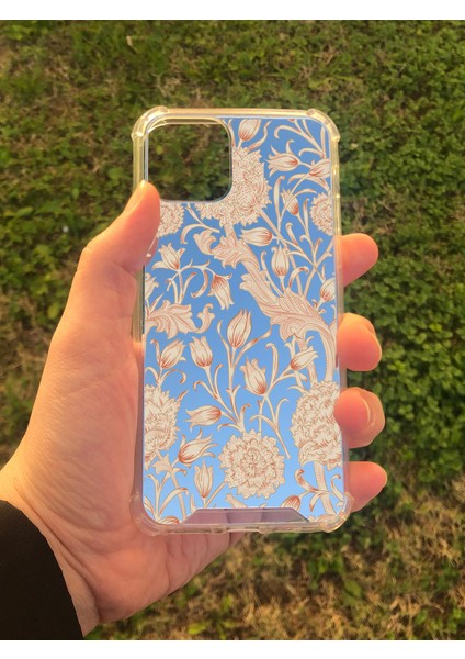 Apple iPhone 11 Pro Uyumlu Aynalı Lale Desenli Darbe Kamera Korumalı Silikon Telefon Kılıfı