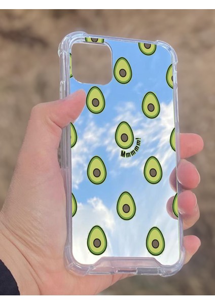 Apple iPhone 11 Uyumlu Aynalı Avakado Desenli Darbe Kamera Korumalı Silikon Telefon Kılıfı modelleri