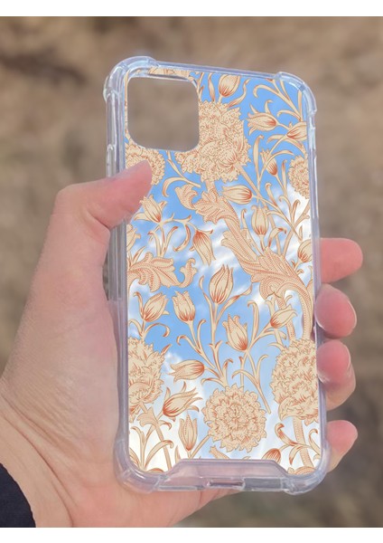 Apple iPhone 11 Uyumlu Aynalı Lale Desenli Darbe Kamera Korumalı Silikon Telefon Kılıfı fiyatları