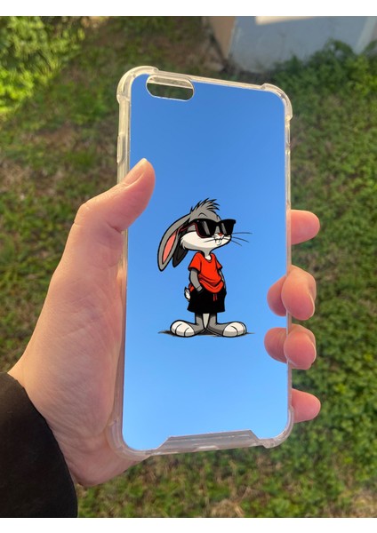Apple iPhone 6s Plus Uyumlu Aynalı Tavşan Desenli Darbe Kamera Korumalı Silikon Telefon Kılıfı modelleri