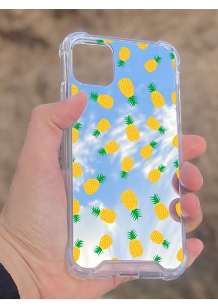 Apple iPhone 11 Uyumlu Aynalı Ananas Desenli Darbe Kamera Korumalı Silikon Telefon Kılıfı fiyatları