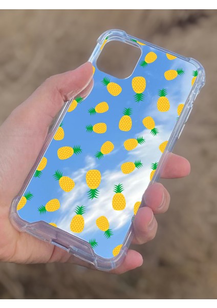 Apple iPhone 11 Uyumlu Aynalı Ananas Desenli Darbe Kamera Korumalı Silikon Telefon Kılıfı modelleri