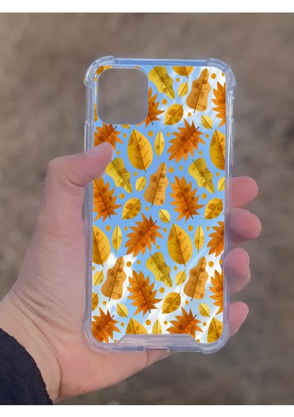 Apple iPhone 11 Uyumlu Aynalı Kahverengi Desenli Darbe Kamera Korumalı Silikon Telefon Kılıfı