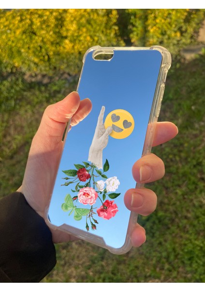Apple iPhone 6 Plus Uyumlu Aynalı Emoji Desenli Darbe Kamera Korumalı Silikon Telefon Kılıfı fiyatları