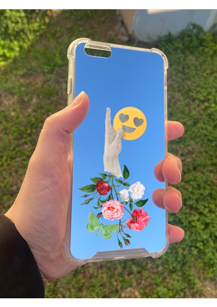 Apple iPhone 6 Plus Uyumlu Aynalı Emoji Desenli Darbe Kamera Korumalı Silikon Telefon Kılıfı modelleri