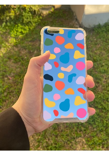 Apple iPhone 6s Plus Uyumlu Aynalı Benek Desenli Darbe Kamera Korumalı Silikon Telefon Kılıfı