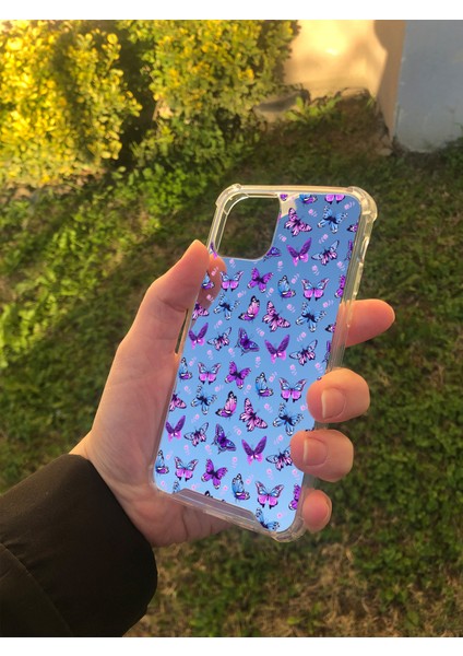Apple iPhone 11 Pro Uyumlu Aynalı Kelebek Desenli Darbe Kamera Korumalı Silikon Telefon Kılıfı fiyatları